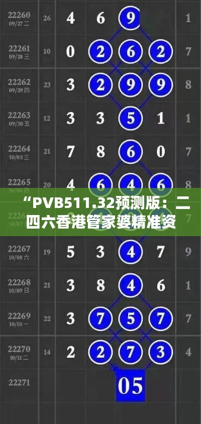 “PVB511.32預(yù)測版：二四六香港管家婆精準資料解析與研究”