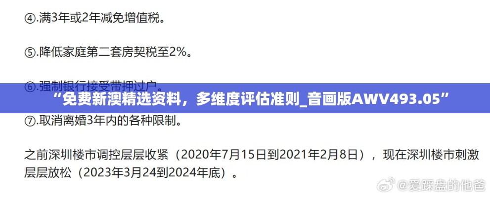 “免費(fèi)新澳精選資料，多維度評(píng)估準(zhǔn)則_音畫版AWV493.05”
