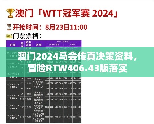 澳門2024馬會(huì)傳真決策資料，冒險(xiǎn)RTW406.43版落實(shí)