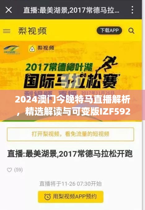 2024澳門今晚特馬直播解析，精選解讀與可變版IZF592.74詳述