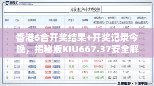 香港6合開獎結果+開獎記錄今晚，揭秘版KIU667.37安全解析