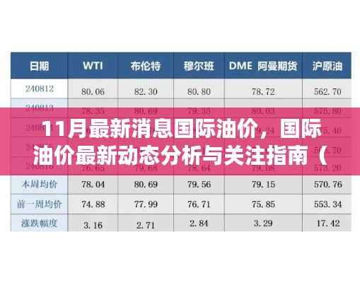 國際油價最新動態(tài)分析與關(guān)注指南，11月最新消息，適合初學(xué)者及進階用戶