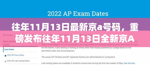 重磅發(fā)布，往年11月13日全新京A科技號(hào)碼——高科技革新引領(lǐng)未來(lái)生活之旅