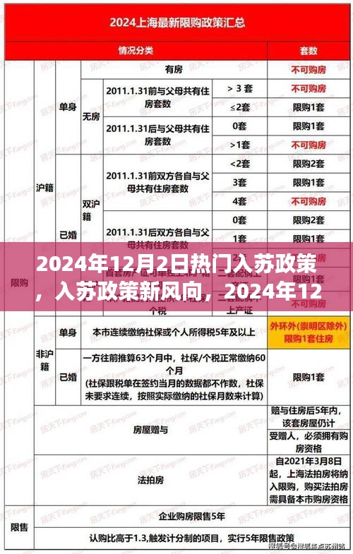 2024年12月2日熱門入蘇政策解讀與探討，新風向下的觀點碰撞