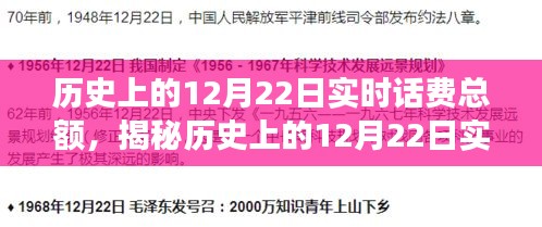 揭秘歷史上的12月22日實(shí)時話費(fèi)總額背后的故事，小紅書帶你探索數(shù)字背后的故事！