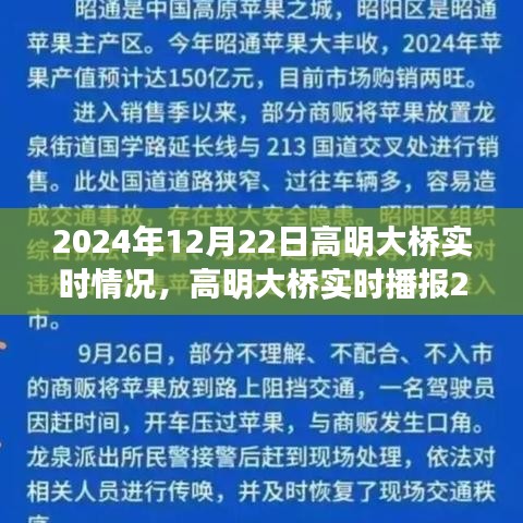 高明大橋?qū)崟r(shí)播報(bào)，開啟交通新篇章，2024年12月22日實(shí)況更新