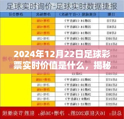 揭秘2024年12月22日足球彩票實(shí)時價值趨勢分析，未來彩票市場展望與預(yù)測