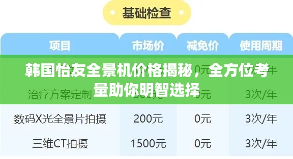 韓國怡友全景機價格揭秘，全方位考量助你明智選擇