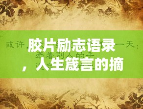 膠片勵(lì)志語(yǔ)錄，人生箴言的摘抄與啟示