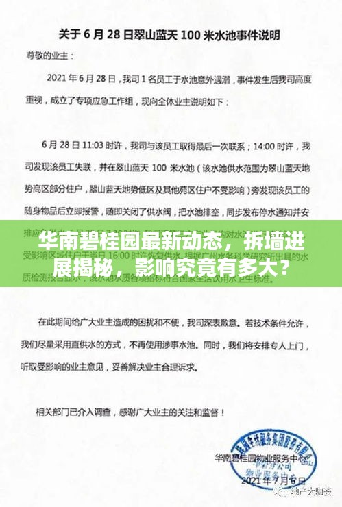 華南碧桂園最新動態(tài)，拆墻進展揭秘，影響究竟有多大？