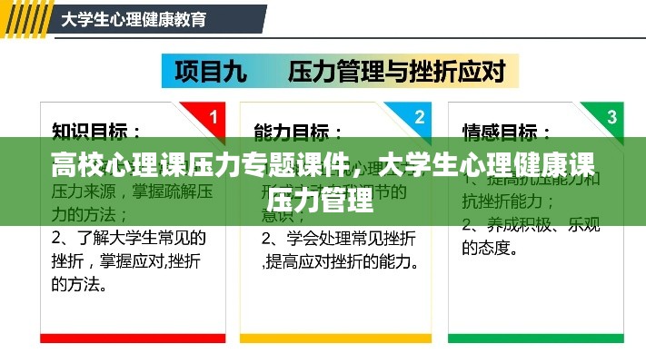 高校心理課壓力專題課件，大學(xué)生心理健康課壓力管理 