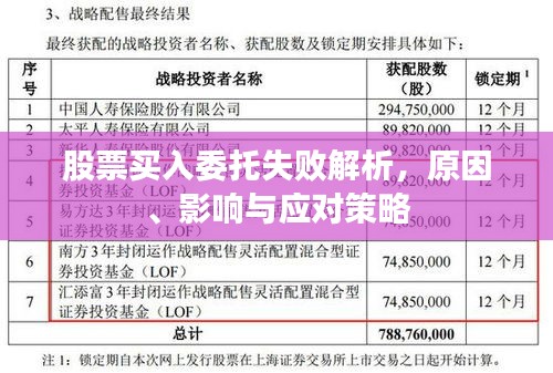 股票買入委托失敗解析，原因、影響與應對策略